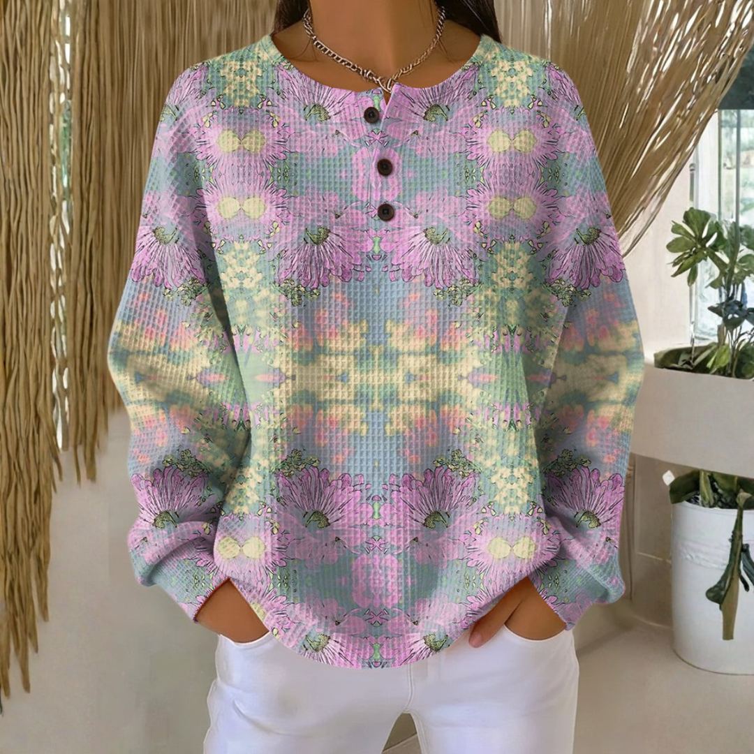 Nia - Sweater with Ethnic Floral Pattern