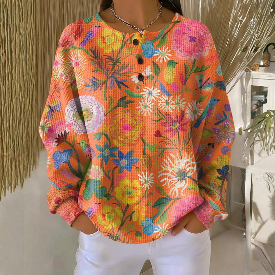 Cassandra - Sweater with Colorful Floral Print