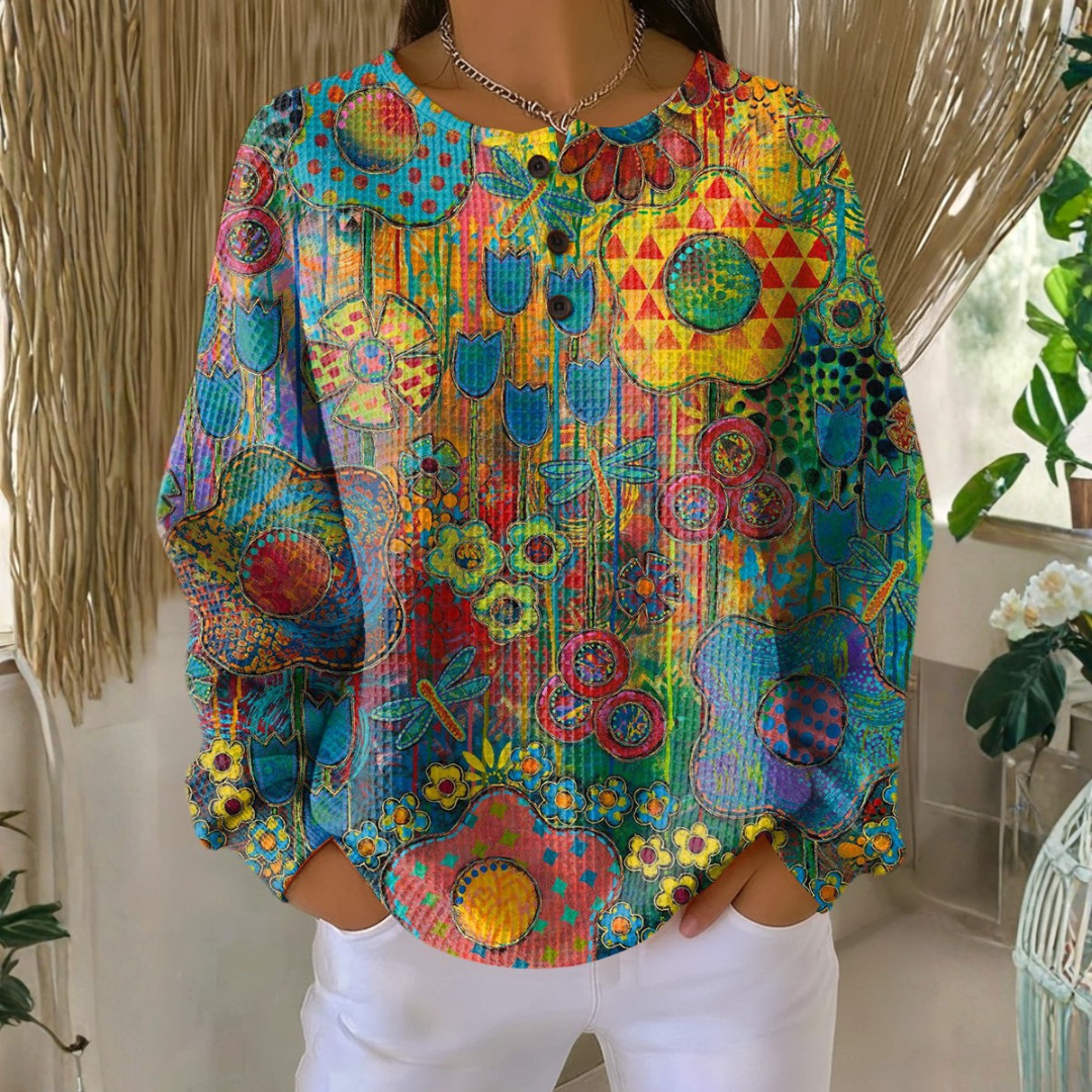 Fallon - Colorful Sweater with Floral Print