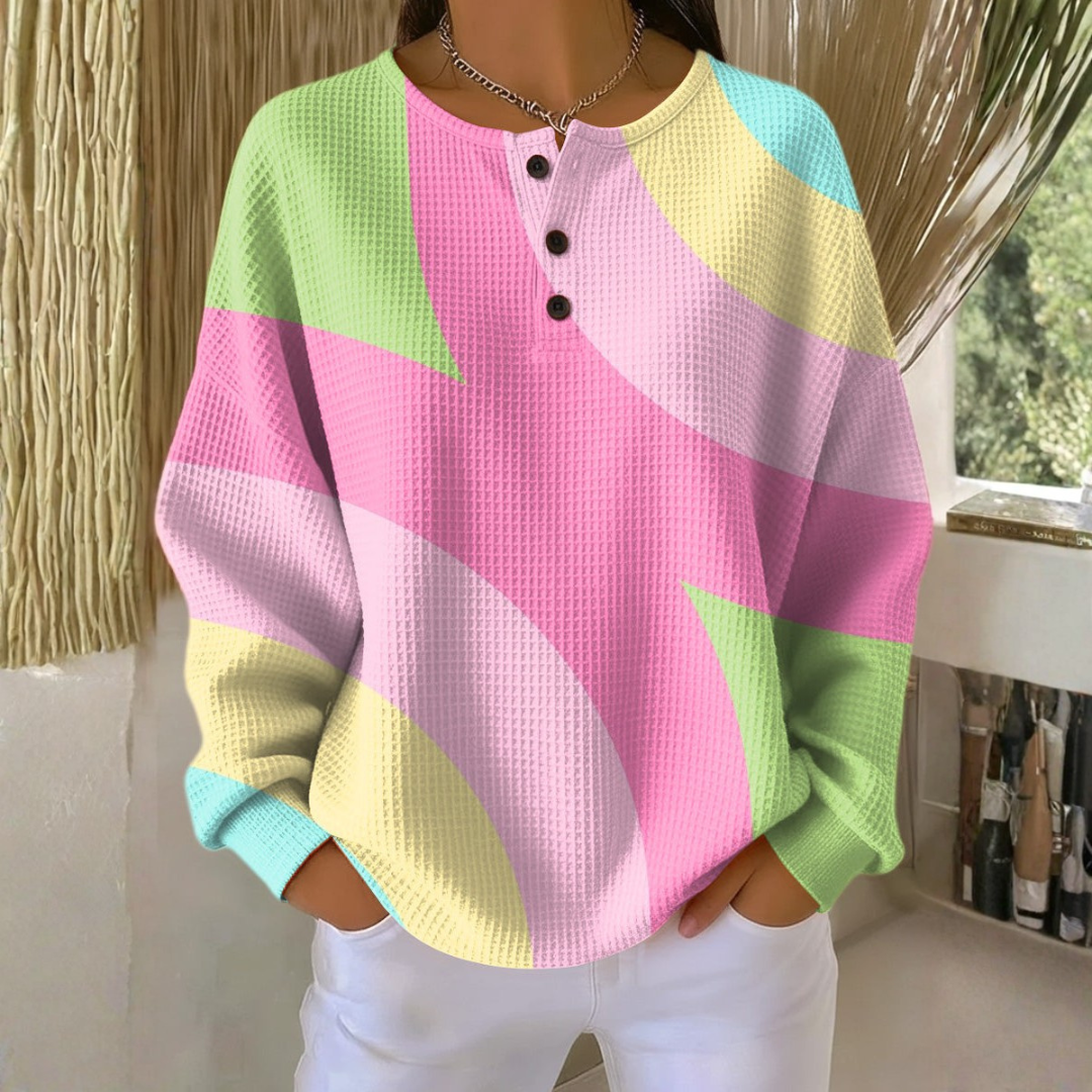 Serena - Sweater with Abstract Geometric Pattern