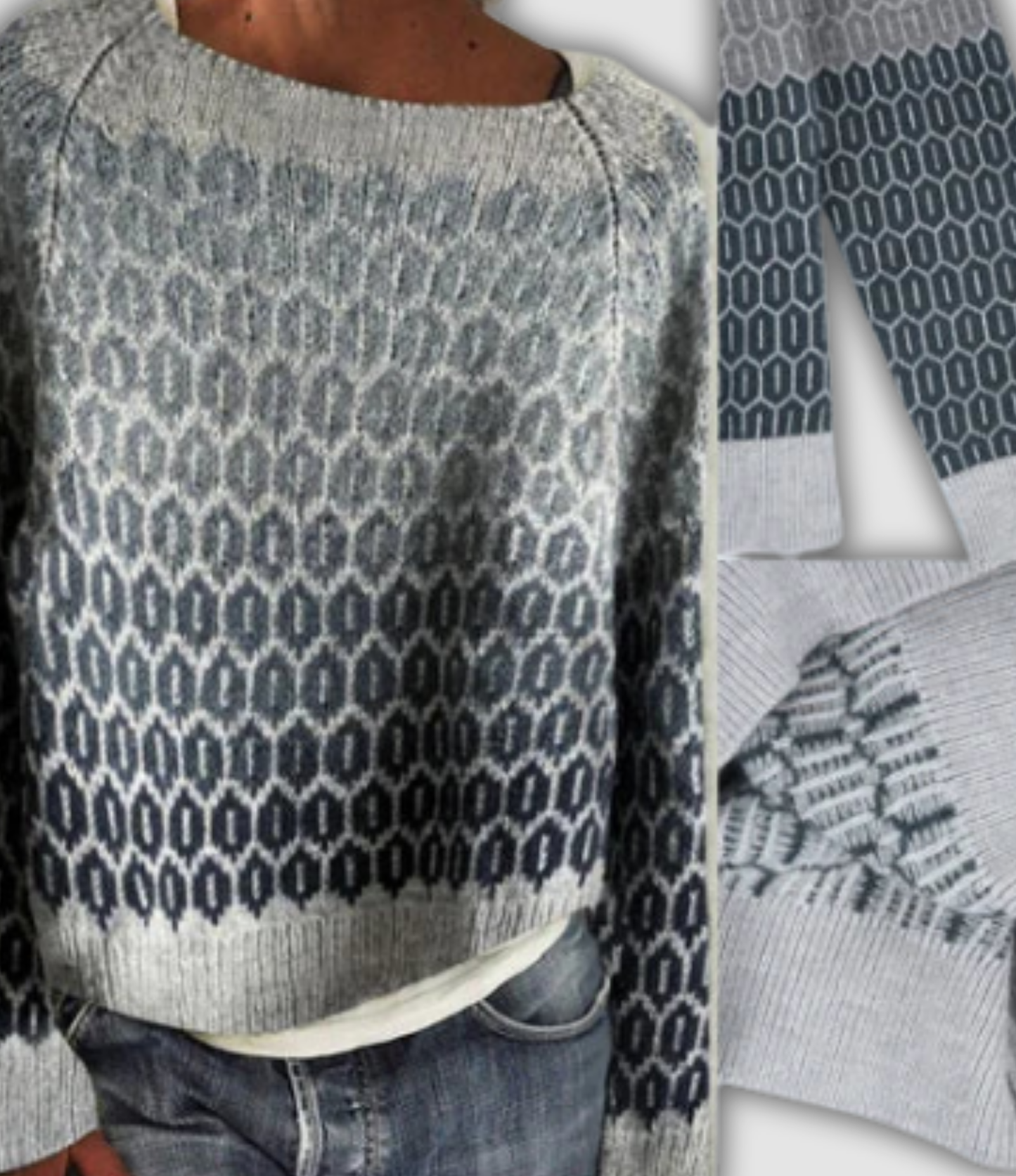 Helena - Soft Ombre Honeycomb Knit Sweater