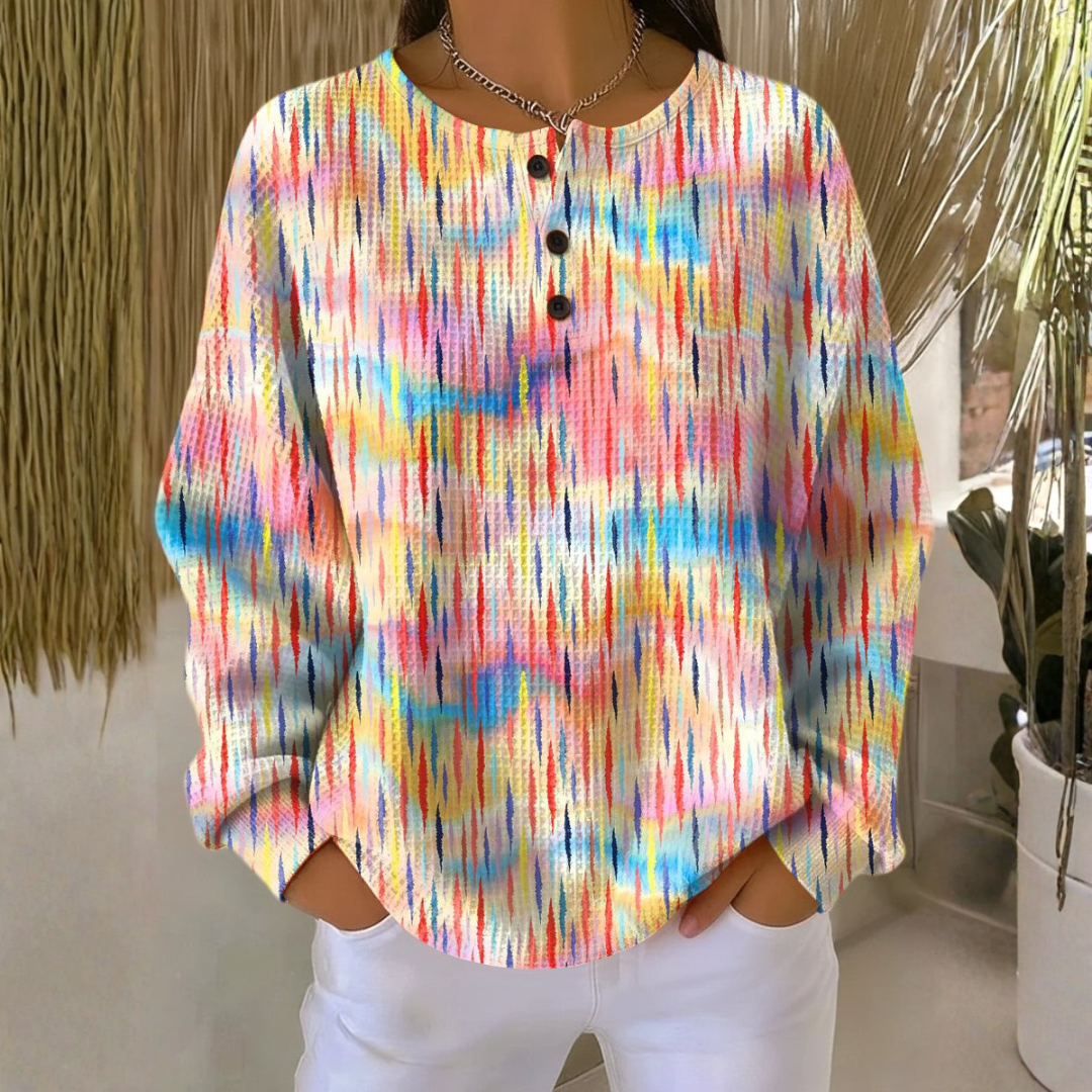 Kiara - Colorful Sweater with Raindrop Pattern
