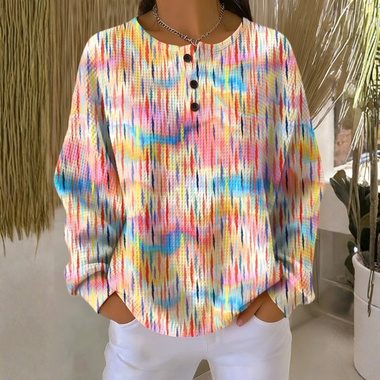 Kiara - Colorful Sweater with Raindrop Pattern