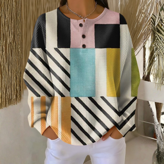 Odessa - Sweater with Colorful Check Pattern