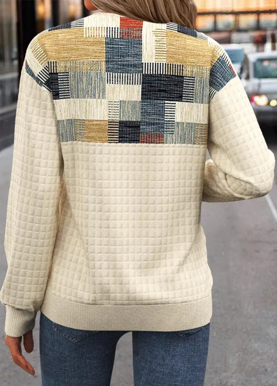 Alessia - Patchwork Knit with Buttons