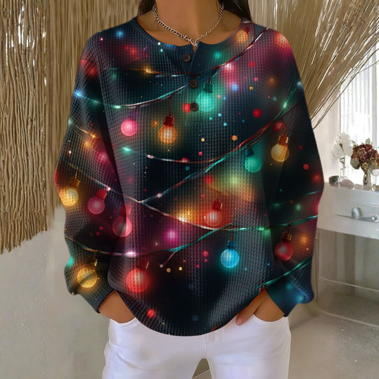 Helena - Christmas Sweater with Lanterns and Cozy Vibes