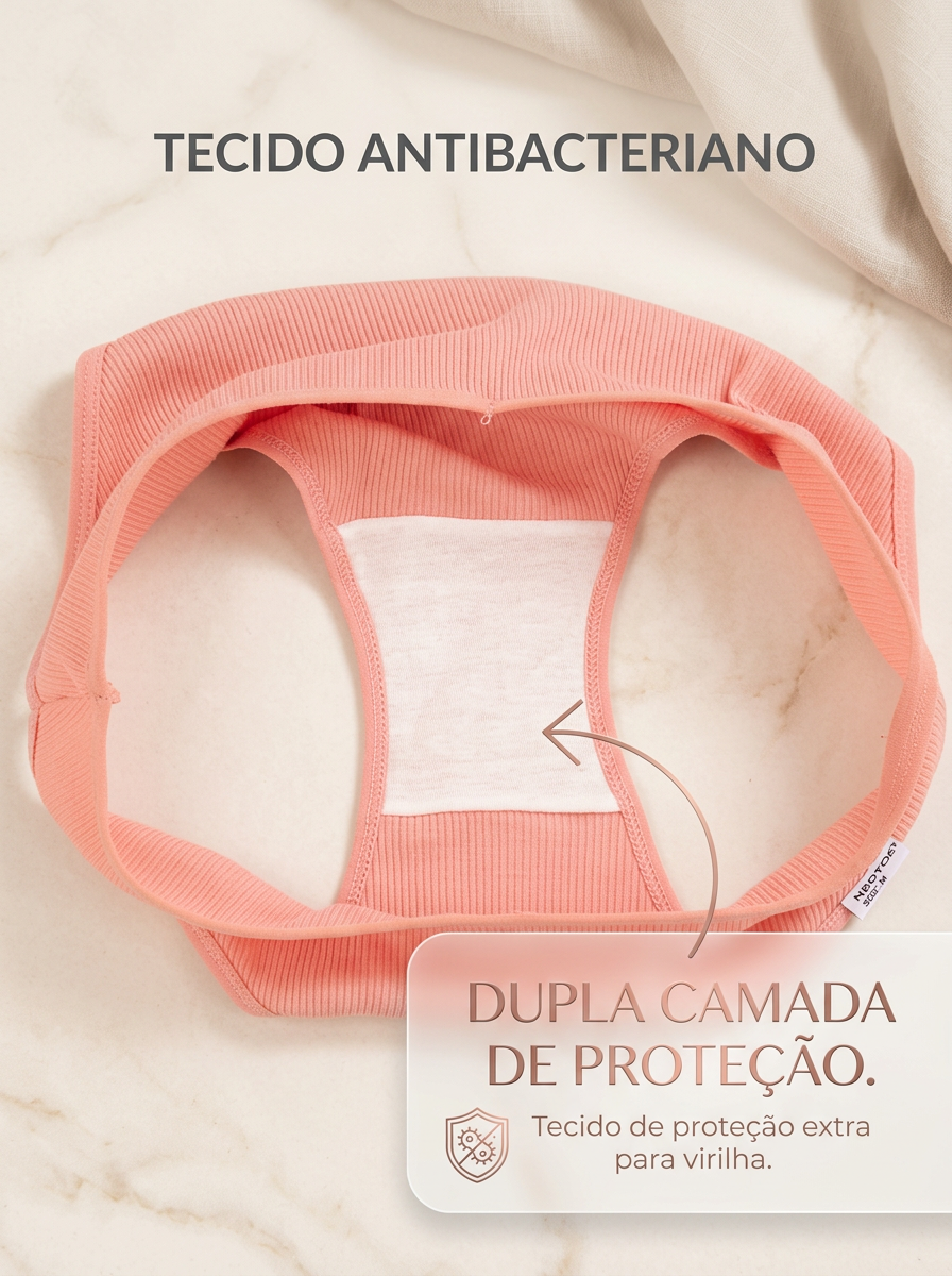 Kit 10 Calcinhas Femininas Antibacterianas Sem Costura