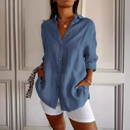 [Compre 1 e Leve 3] Camisa Ibiza™ em Linho de Algodão com Design Semi Plissado