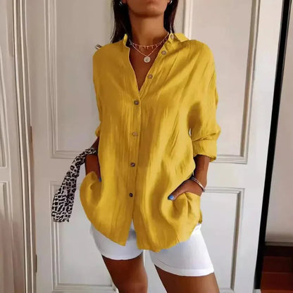 [Compre 1 e Leve 3] Camisa Ibiza™ em Linho de Algodão com Design Semi Plissado