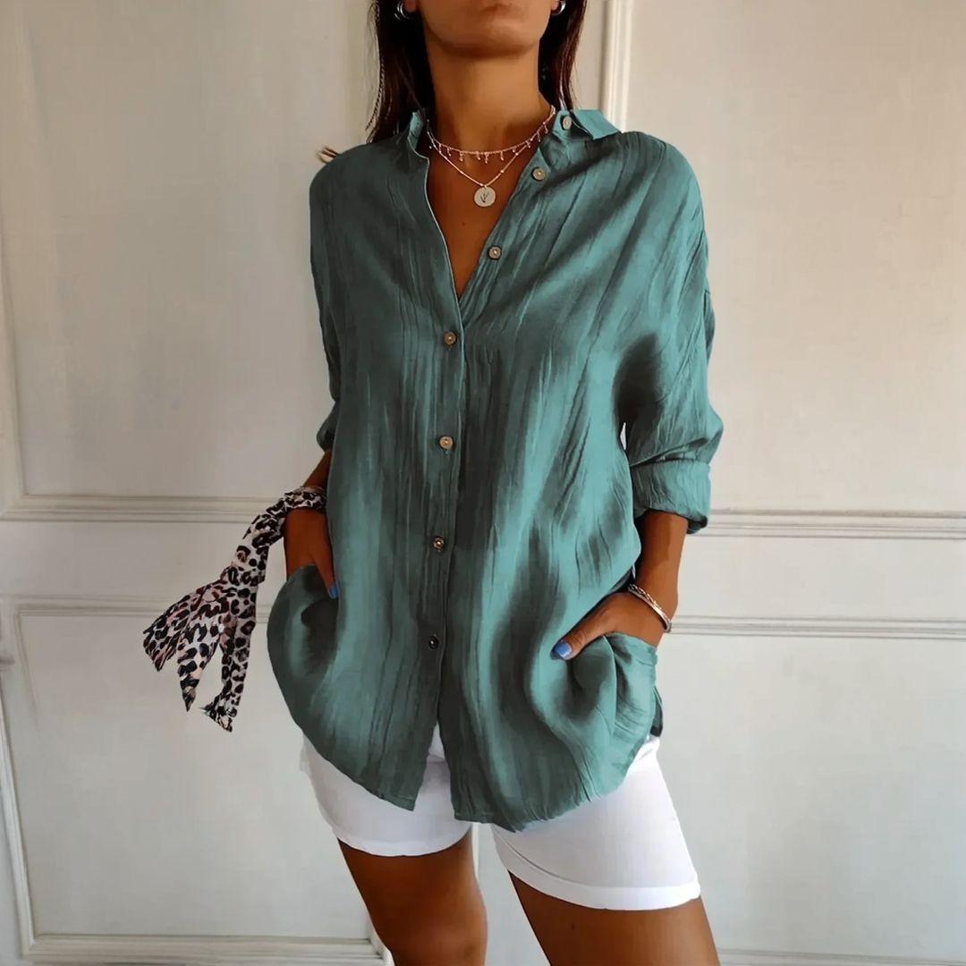 [Compre 1 e Leve 3] Camisa Ibiza™ em Linho de Algodão com Design Semi Plissado