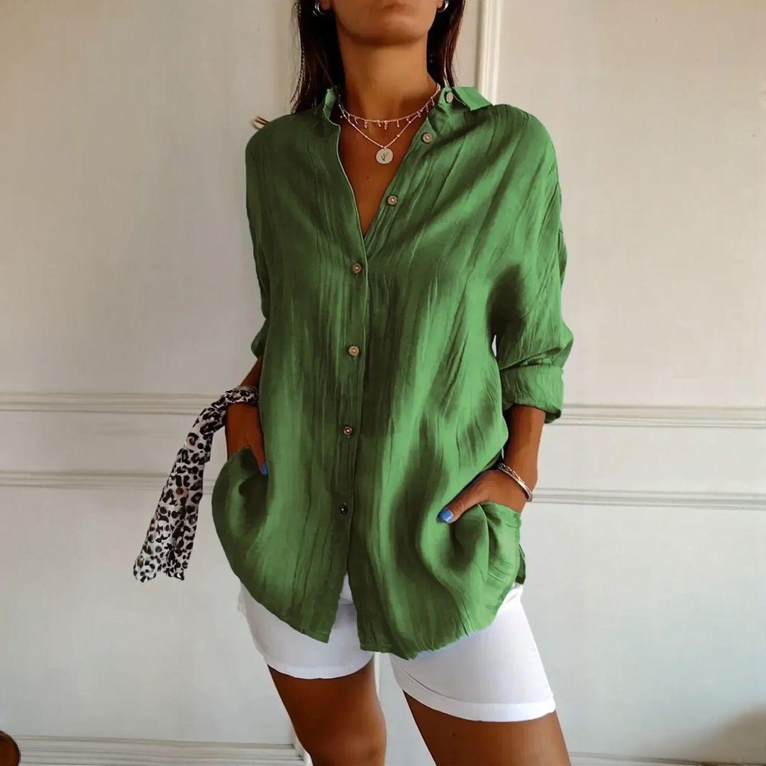 [Compre 1 e Leve 3] Camisa Ibiza™ em Linho de Algodão com Design Semi Plissado