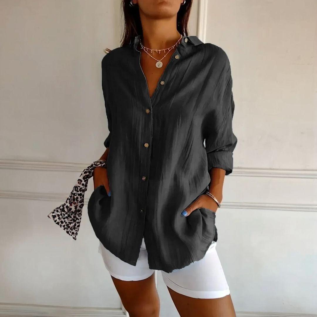 [Compre 1 e Leve 3] Camisa Ibiza™ em Linho de Algodão com Design Semi Plissado