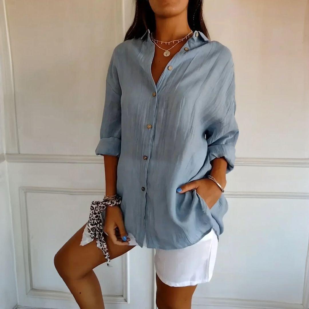 [Compre 1 e Leve 3] Camisa Ibiza™ em Linho de Algodão com Design Semi Plissado