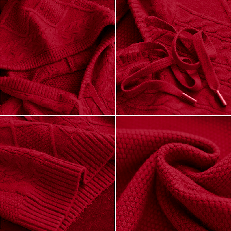 Grace - Cable Knit Hoodie Sweater