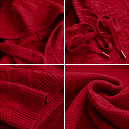 Grace - Cable Knit Hoodie Sweater